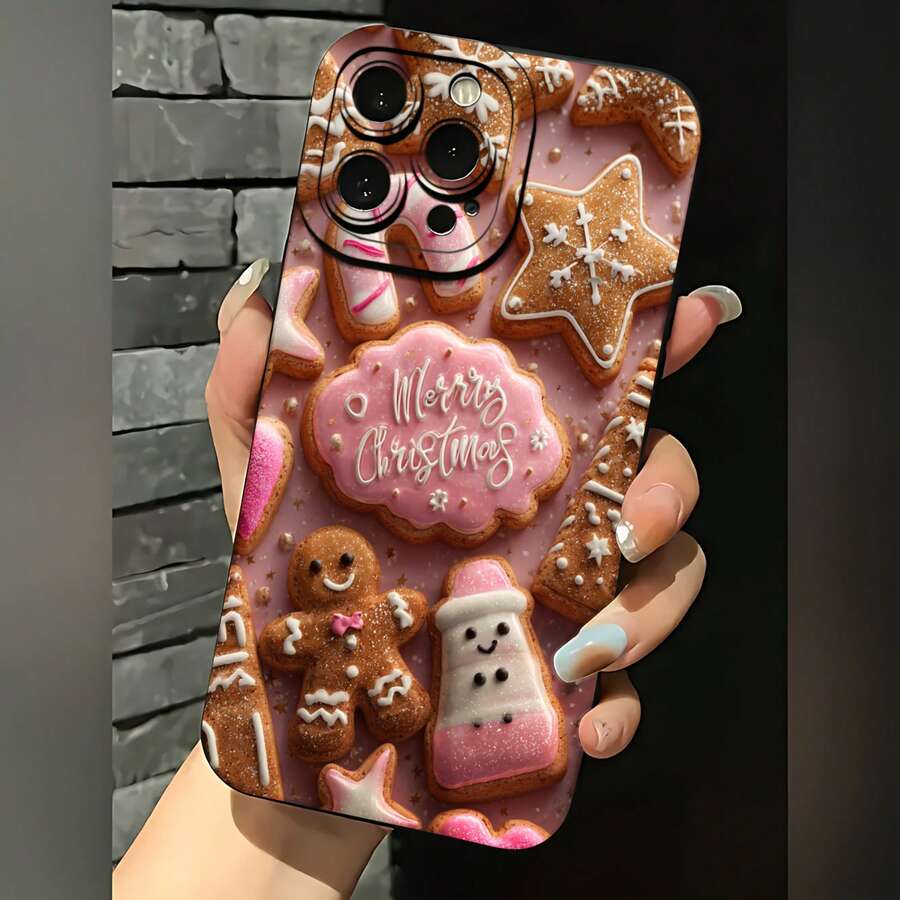 2026 nueva funda de teléfono esmerilada, funda de teléfono diseño de galletas de jengibre de Navidad, feliz Navidad para iPhone 17 14 13 12 11 Pro Max y funda de teléfono Galaxy S23 S22 S21 S20 Plus, regalo de pareja para él y ella, regalo de vacaciones - Azul Klein - Ver 1
