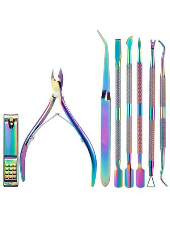 指甲角质层钳和角质层推套装，用于去除死皮、美甲凝胶、手部和足部护理工具