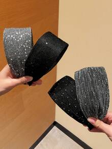 1/2 chiếc băng đô rộng thời trang nữ đính sequin, ngọc trai, đá quý, thích hợp cho mặc hàng ngày, gội đầu, làm quà tặng cho bạn gái, ngày Valentine, mùa lễ hội, phụ kiện tóc làm đẹp quanh năm. - Nhiều màu - Xem 3