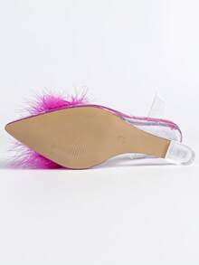 Sexy Transparent Wedge Heels For Nightclub & Party, Women's Transparent Fuchsia Wedge Heels, Women's Transparent Crystal Wedge Shoes - Hot Pink - View 10