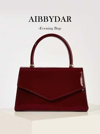 AIBBYDAR 女士晚宴包，纯色酒红色，PU皮革，经典、优雅、精致，适合搭配晚礼服，翻盖手提包，可拆卸肩带，小巧化妆包，钱包，适合聚会、婚礼、派对、舞会、节日活动、宴会等场合。