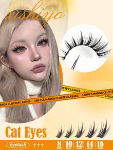 180pcs Fairy Lash Clusters, C Curl, Cartoon Lashes, Mixed Size 8-16mm, Delicate & Soft Natural Lashes, DIY Cluster Individual False Lashes, Easy To Wear, Reusable, Suitable For Daily Makeup - Nhiều màu - Xem 7