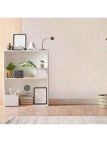 1卷米色亚麻图案自粘墙纸,乙烯基材质,防潮加厚,可移除,适用于客厅、卧室、浴室、厨房、家居装饰、家具翻新,可定制墙贴,厨房贴纸。15.7英寸x39.3/118.1/196.8/393.7英寸纯色编织墙纸,厨房贴纸。 - 米色 - 查看 8