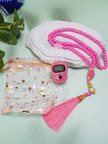 1 pieza Contador de anillos manual con 99 cuentas, empaquetado en bolsa de regalo, regalo de Ramadán, adecuado para contar oraciones, culto y ejercicio - Multicolor - Ver 12