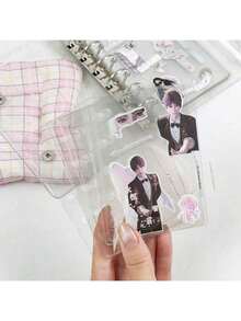 10pcs M5 A6 A7 A8 Transparent Matte Loose-Leaf Binder Inserts, Seal Book, Sticker Backing, Sticker Album, Cultural Stamp Pages, Stamp Pad Refill Pages, 3D Sticker Book Sticker Boards - Clear - View 7
