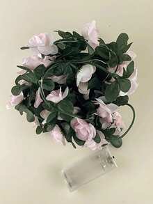 1 String Of 20 LED Pink Rose Vine Lights, 2M Length, Suitable For Balcony, Window, Bedroom, Dining Room, Garden Decor, Can Be Used As Romantic Table Lamp, All Seasons, Christmas Decoration, Christmas Lights, Fairy Lights, Christmas Gift, Room Decor, Bedroom Decor, Indoor Christmas Lighting, LED Light Strip, LED Lights, Indoor Christmas Lighting - 玫瑰花燈串 - 查看 12