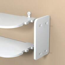 1 pieza Estante organizador montado en la pared para router y WiFi - Soporte de gestión de cables para módem, decodificador y accesorios de TV | Diseño decorativo de almacenamiento ahorrador de espacio, con ventilación | Instalación sin taladrar, crea un diseño ordenado en el hogar/oficina, organizador práctico - Multicolor - Ver 10