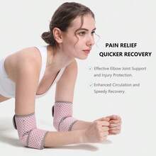 可调节尺寸透气护肘，适合日常健身、篮球、网球运动，男女通用，保护肘部（魔术贴类型随机选择） - 彩色 - 查看 4