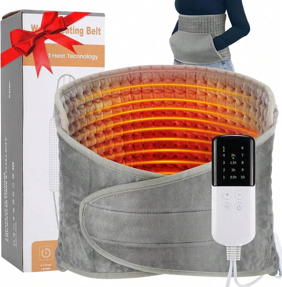 ¡RecomendadoCompresa Caliente Electrica, Calentamiento Rápida Heating Pad, Con Cinturón y Bolsillo Ajustables para Alivio de Dolores de Espalda, Hombros y Cuello, Manta Termica con 10 Ajustes de Temperatura y 4 Ajustes de Temporizador¡Top de Temporada - 1 - Ver 1