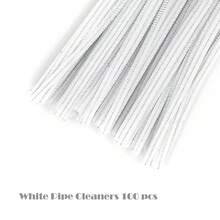 EstiloTendenciaJuego De Manualidades De 100 Piezas De Limpiapipas Rojo Vino, Tallos De Chenilla Gruesos Y Mullidos Limpiapipas Para Proyectos De Manualidades DIY Y DecoracionesCalidad PremiumVersióN Mejorada - Blanco - Ver 3