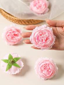 12/24 peças de flores artificiais de peônia, cabeças de flores de peônia simuladas com hastes para decoração de festas de casamento, decoração de bolos e centros de mesa para sala de estar, plantas artificiais, decoração de outono, decoração de quarto, mesa, jardim, artigos de decoração para ambientes. - Menta verde - Ver 11