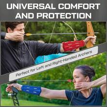 Armguard XT Guardabrazos de Tiro con Arco - Protector de Antebrazo con Cobertura y Proteccin Completas - Correas Elsticas Ajustables de Alta Densidad con Hebillas de Liberacin Rpida - negro + L - largo 9,5 pulgadas - Ver 4