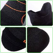 Calcetines de compresión para correr y hacer senderismo de corte bajo, a prueba de ampollas, resistentes al sudor y al olor, acolchados para hombres de Pauboland - Paquete de 5 negro - Ver 5