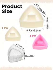 2/1pc Triangle Sushi Mold, Bento Lunch Box Shaping Mold DIY Tool, Large & Small Rice Ball Sushi Mold - Multicolor - View 2