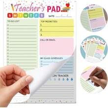 Teacher Notepad 5.5 X 8.3 Inch Checklist Daily Scheduler Sheets Tear-Off Daily To Do List Organizer Planner Sheets For Teachers Daily Tasks Notepad Appreciation 1 Pack - Multicolor - View 7