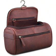 hujiajiaYAYAS Neceser con Gancho - Neceser Hombre - Neceser Mujer - Cosmetiquera de Viaje - Sobaquera Hombre - Versátil y Duradero - 100% Piel - Hecho en México Shedron220 - Shedron - Ver 1