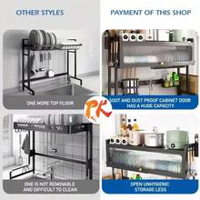 HanTai Over The Sink Dish Drying Rack,3 Tier  Full Stainless Steel Large Storage Kitchen Dish Rack,For Kitchen Counter,Expandable Multifunctional Organizers - Black - View 9