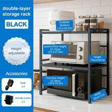 Dish Drying Racks - สีดำ สองชั้น - ไม่รวมอุปกรณ์เสริม - ดู 1