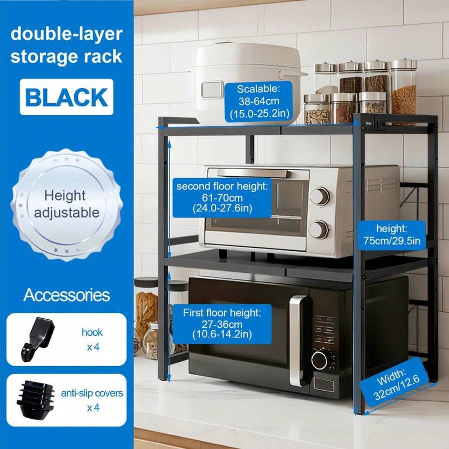 Dish Drying Racks - สีดำ สองชั้น - ไม่รวมอุปกรณ์เสริม - ดู 1