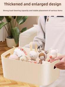 6pcs Cream-Colored Desktop Storage Boxes, Suitable For Storing Cosmetics, Sundries, Snacks, Toys, Can Be Used As Storage Baskets, Rectangular Storage Baskets, Storage Boxes - White - View 3