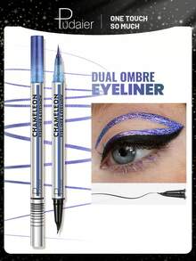 Pudaier Chameleon Eyeliner - Waterproof And Sweat-Resistant, Fine Tip To Prevent Smudging, Black Suitable For Daily Makeup; Chameleon Color Suitable For Various Party Occasions. - #02 - View 1