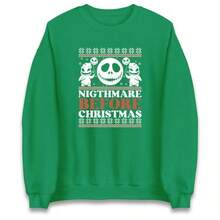 Nightmare Before Christmas Jumper Funny Spooky Halloween Xmas Gift Sweatshirt RMWG - màu đen - Xem 5