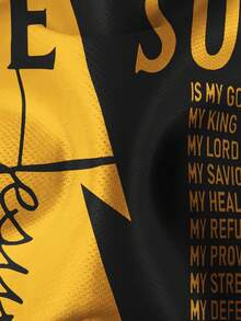 Men'S 3D Jesus Symbols Graphic T-Shirt - Bold "Jesus Is My Everything" Print, Casual Crew Neck, Short Sleeve, Medium Stretch, Regular Fit For Daily Wear, Everyday Tshirt | Bold Print Tee | Stretch Fabric - 混合色 - 查看 5