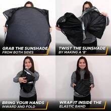 Windshield Sunshade | Improved, Innovative Technology For Maximum Light Transmission (2025) | Foldable Sunshade Keeps Your Vehicle Cool | Essential Car Accessory | Small (150 X 74 Cm) - 銀色 - 查看 6