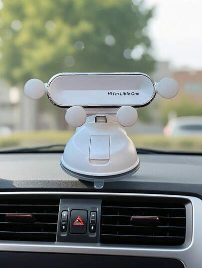 New Car Phone Holder - Dashboard Suction Cup Holder, Gravity Auto Clamping, Anti-Shake Stable, Foldable Design, Cute "Hi, I'm Baby" Text, Universal Fit, Suitable For Navigation, Ideal For Female Drivers