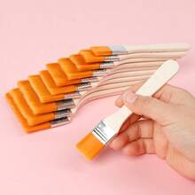 Bộ 1 cọ vẽ nylon chất lượng cao, cọ gỗ dễ vệ sinh, thích hợp cho hội họa, cán gỗ ngắn dùng cho sơn dầu, màu nước, sơn acrylic, vẽ tranh tường, dụng cụ mỹ thuật, lông cọ sợi nhựa cao cấp dùng cho sơn acrylic, sơn dầu, màu nước và vệ sinh thiết bị điện tử. - Nhiều màu - Xem 3