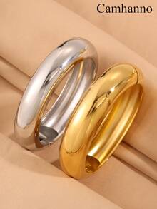 Camhanno 1 件优雅奢华不锈钢手链 - 光滑细腻的表面设计，完美契合日常通勤，为办公室装扮增添一丝优雅；约会之夜，它散发柔和的光芒，让您以精致的魅力脱颖而出；派对聚会，它更能衬托出您迷人的风采。 - 彩色 - 查看 8