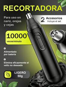 Recortadora/afeitadora facial portátil y recargable para hombres: una herramienta de cuidado personal portátil y el regalo perfecto para hombres. - Negro - Ver 2