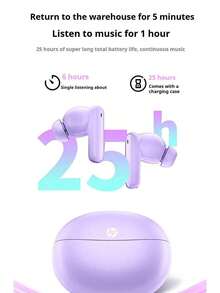 HP NR10 New Bluetooth 6.0 Headphones: Active Noise Cancellation, Long Battery Life, Low Latency, Smart Touch Controls, Wireless In-Ear Gaming Headphones - Milk Tea Color - View 4