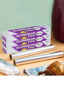 1卷加厚铝箔，12英寸宽，可作包装纸、煎炸纸等，用途广泛，可重复使用，耐热铝箔卷，烘焙纸，加厚铝箔纸，烤鱼铝箔，万圣节礼物，烧烤季必备，食品包装纸，旅行必备 - 彩色 - 查看 10