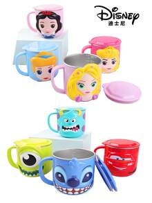 1pc Disney Mickey 3D Shaped Stainless Steel Tumbler With Lid, Spill-Proof, Heat-Resistant, Detachable 316 Stainless Steel Inner Liner, Suitable For Milk, Coffee, Juice, Mouthwash, Cute Cartoon Embossed Water Cup, Durable, Reusable, Great For Parties, Birthdays, Weddings, Holidays, Kids Tableware, Student Water Bottle, Parent-Child Cup - Multicolor - View 2