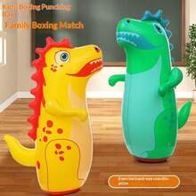 Bolsa de boxeo inflable de dinosaurio colorida - Oscilación vertical, PVC duradero, rosa/verde/amarillo Deportes y diversión, excelente para la sala de juegos, dinosaurio - Multicolor - Ver 2