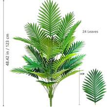 Árbol de palma artificial grande de 68-88-145cm, hojas y ramas de palma verde plástica falsa tropical, adecuado para la decoración del hogar y el jardín - Verde Oliva - Ver 4