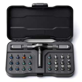 Juego de 24 en 1 destornillador magnético de trinquete - Juego de llave de torsión resistente con mango ergonómico y estuche resistente a impactos, ideal para bricolaje, montaje de muebles, reparación de electrónica y mantenimiento de bicicletas