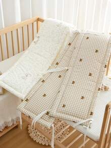 1件装 240厘米/140厘米/120厘米/65厘米 婴儿床围栏，格子熊图案，婴儿房装饰，保护宝宝头部和身体，防摔防撞，婴儿床护栏垫，婴儿床围栏和床围布套 - 格子熊 - 查看 10