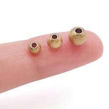 10pcs Stainless Steel Beads Textured Metal Spacer Round Tiny Stardust Frosted Matt Sparkle Glitter Ball Bead For DIY Bracelets Jewelry Making Crafts Supplies - Multicolor - View 3