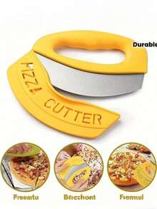 1个/2个装不锈钢半圆形披萨刀，采用手动按压式摇杆设计 - 无需用电，锋利刀刃可精准切割，经久耐用，适用于披萨、糕点和自制面团 - 厨房必备小工具，披萨配件，烹饪辅助工具，符合人体工程学手柄，品质优良