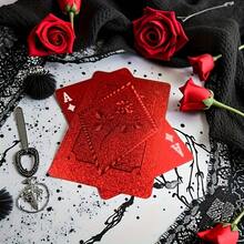 A Rose-Patterned PVC Playing Card Set - Durable, High-Grade Plastic Playing Cards, Waterproof, Long-Lasting, Stylish And Elegant, Suitable For Ramadan, Valentine's Day, New Year, Chinese New Year, Beer Festival - Universal Card Game, Party Game Gift. - Multicolor - View 5