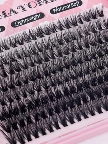 This 640pcs Set Includes 10D/20D/30D/40D/50D/120D/140D/160D Mixed Synthetic Mink Hair False Eyelashes, With A Curl Of 0.07mm And Length Of 10-16mm. It Contains Natural-Looking 3D Russian Volume False Eyelashes Suitable For Beginners And Reusable. - D - View 10
