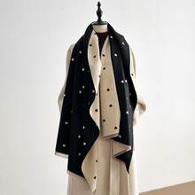 1pc Multicolor Patchwork Heart Pattern Jacquard Knit Scarf, Fashionable & Versatile Shawl Wrap, Thick & Warm For Daily Use - Multicolor - View 11