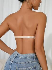Women's Strapless Push-Up Bandeau Bra - Solid White (Clear/Natural-Tone Options Available) - Full-Coverage Wire, Non-Detachable Padding, Smooth Texture & Smooth Edge Design - Comfortable Fit For Lift & Stability - Hand Washable - Sexy & Elegant Solid Color - Suitable For Low-Cut Dresses, Blouses, Swimwear - Push-Up Effect & Natural Lift - Suitable For Women With Small To Large Busts, Bra Sets, Padded Bras For Women Asian, Padded Bralette, Lace Bralettes, - Màu be - Xem 2