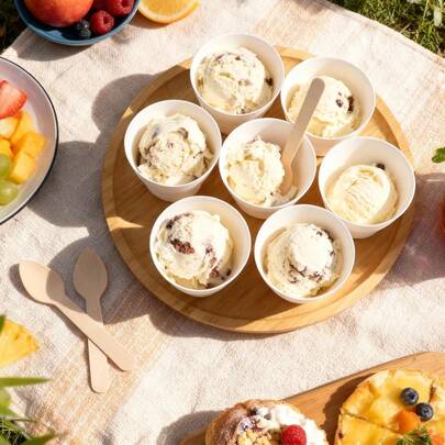 100/40/20/10pcs/1SET 130ml/200ml Disposable Sugarcane Fiber Chestnut Cups & Dessert Cups - With 5.5" Sporks, Essential Disposable Tableware & Kitchen Tools For Home, Ideal For Party Birthday