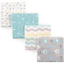 Luvable Friends Mantas unisex de franela de algodón para bebé, paquete de 4, talla única(Gris Una talla) - Multicolor - Ver 1