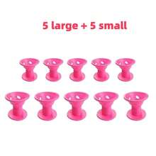 20pcs Non Hot Curly Hair, Silicone Bell Shaped Curling Tool, Easy To Curl All Types Of Hair, Female Home Hair Accessories Will Not Damage Hair, Easy To Operate. - Pink - View 13