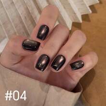 10毫升/瓶 2025新款深桦木焦糖黑指甲油凝胶，秋冬氛围猫眼指甲油凝胶，红棕色玻璃珠磁性猫眼指甲油凝胶，水晶美甲套装，提亮肤色，法式美甲，圣诞美甲，美甲用品 - 彩色 - 查看 8