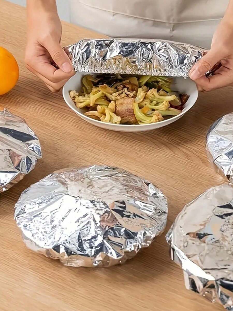 20/10/5-Piece Reusable Aluminum Foil Sleeves, Countertop Food Warmer, Food Storage Bags, Food Preservation Bags, Kitchen Storage, Household Plastic Packaging, Contact-, Leftovers Storage, Kitchen Freshness & Insulation Lids, Fits Bowls, Dishes & Plates, Keeps Food Warm, Fresh & Dust-Free, Food Preservation Equipment - Multicolor - View 1
